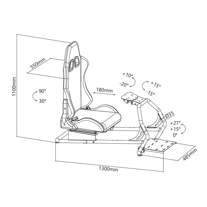 Siége de simulation Cockpit Jeu Course support Volant NanoRS RS160