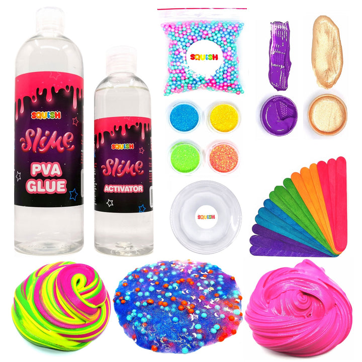 Kit artistique Slime Paillettes Activateur PVA DIY arc-en-ciel ORGINAL DIY DE FABRICATION DE SLIME RAINBOW SET