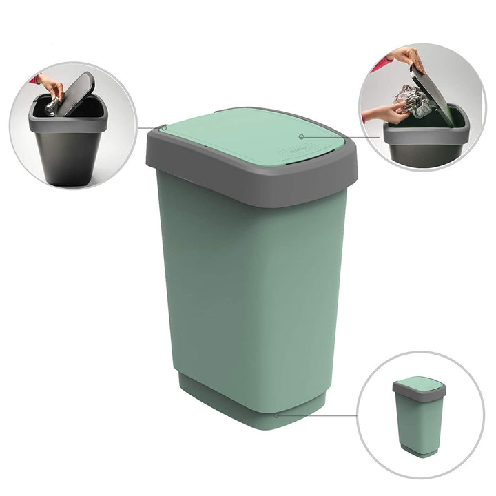 Poubelle basculante Rotho Twist ECO 25L vert