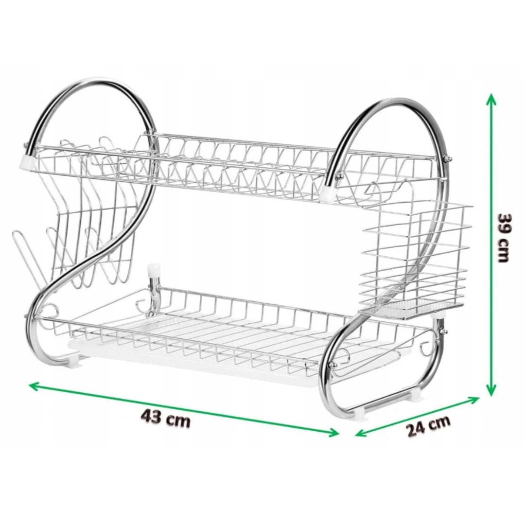 Egouttoir vaisselle 2 niveaux Assiettes couverts 43 cm Maestro