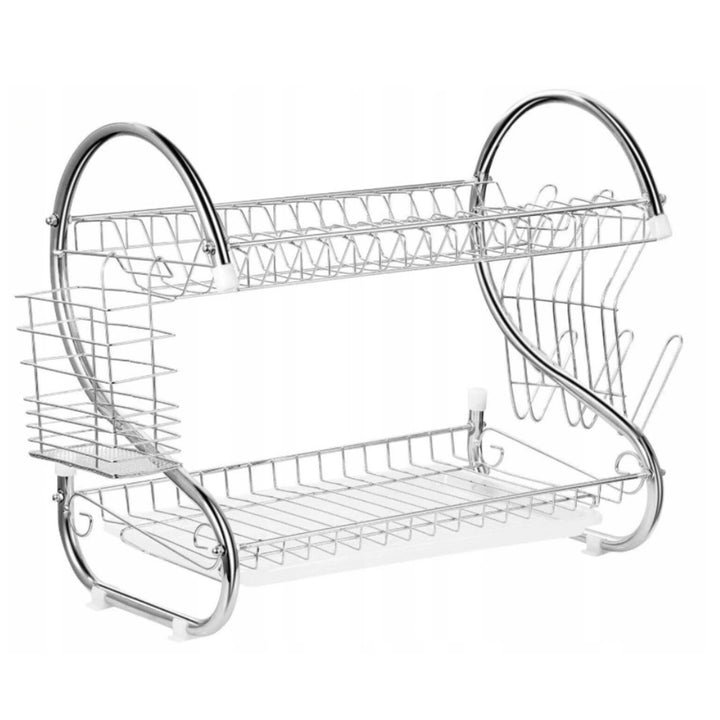Egouttoir vaisselle 2 niveaux Assiettes couverts 43 cm Maestro