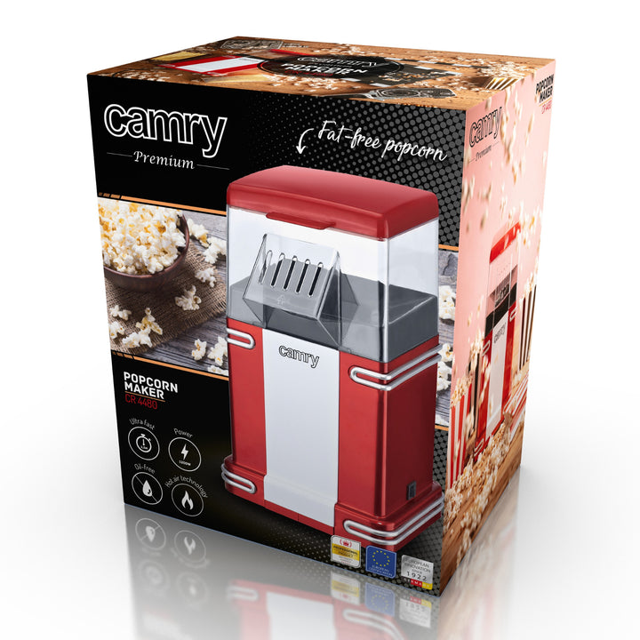 Machine à pop-corn  1200W Camry CR 4480 look rétro rouge