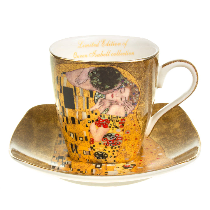 Service de tasses expresso en porcelaine Baiser Gustav Klimt
