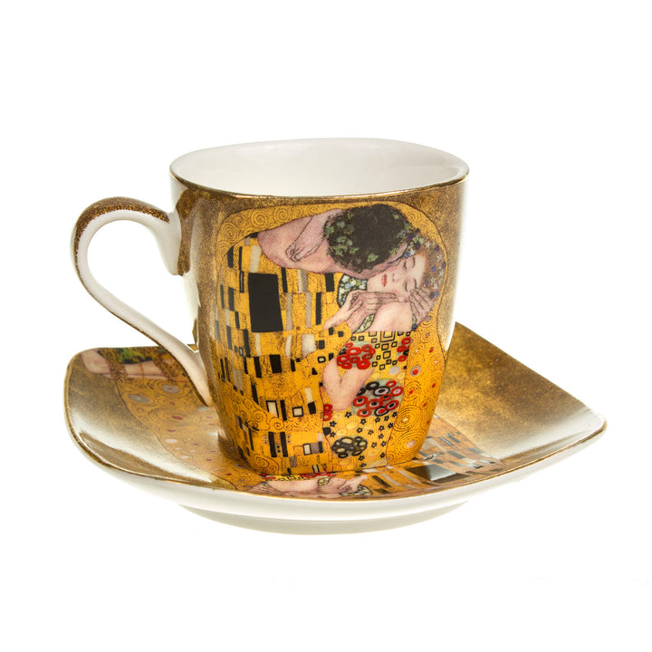 Service de tasses expresso en porcelaine Baiser Gustav Klimt