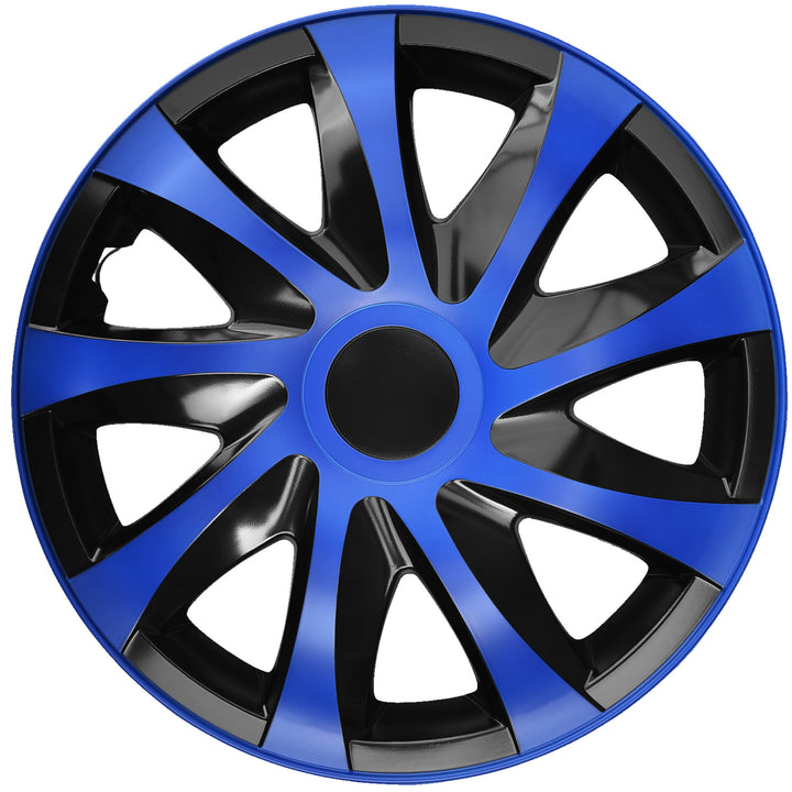 Jeu d'enjoliveurs DRACO 14" bleu/noir 4 pièces