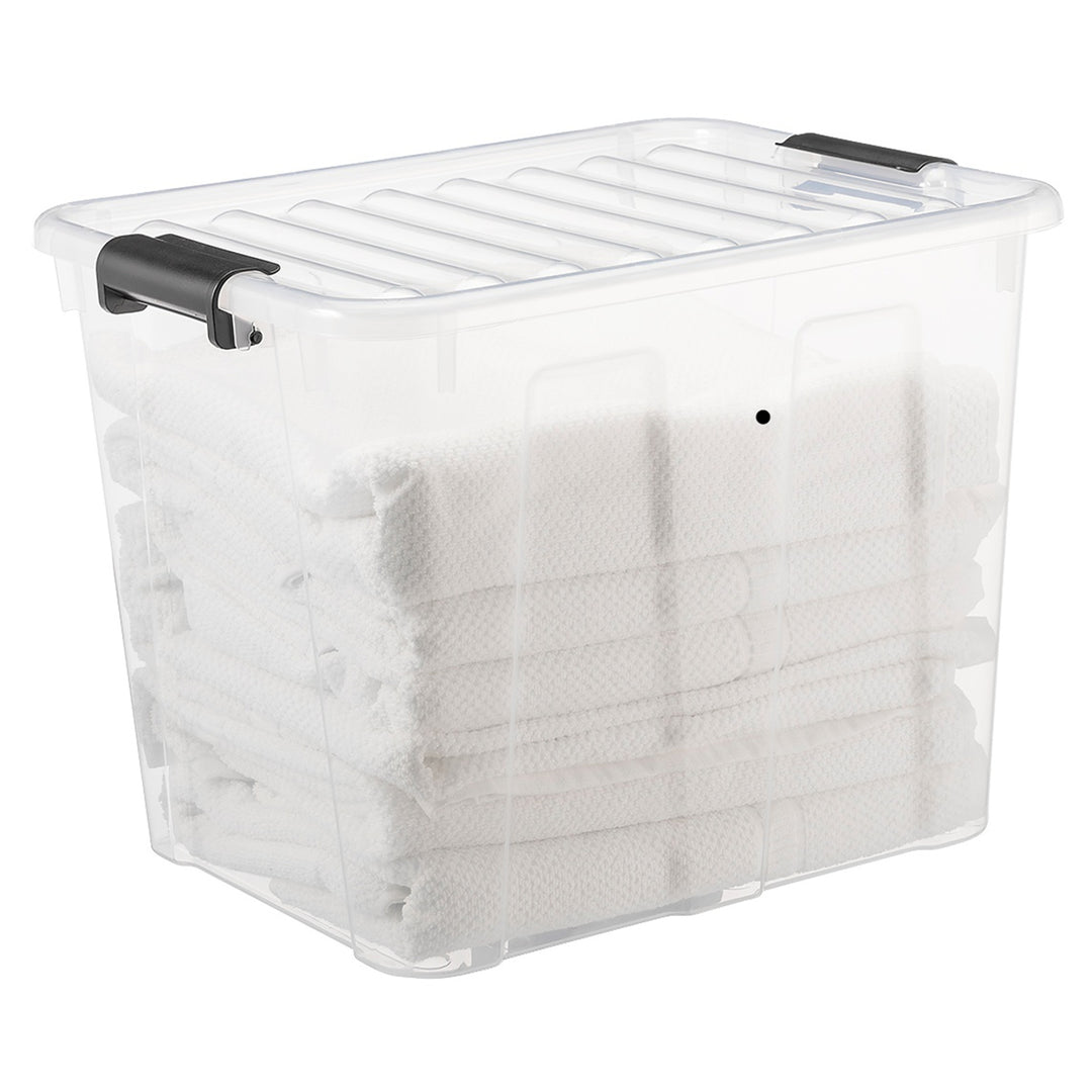 Boîte transparente 40L avec couvercle Plast Team Home Box