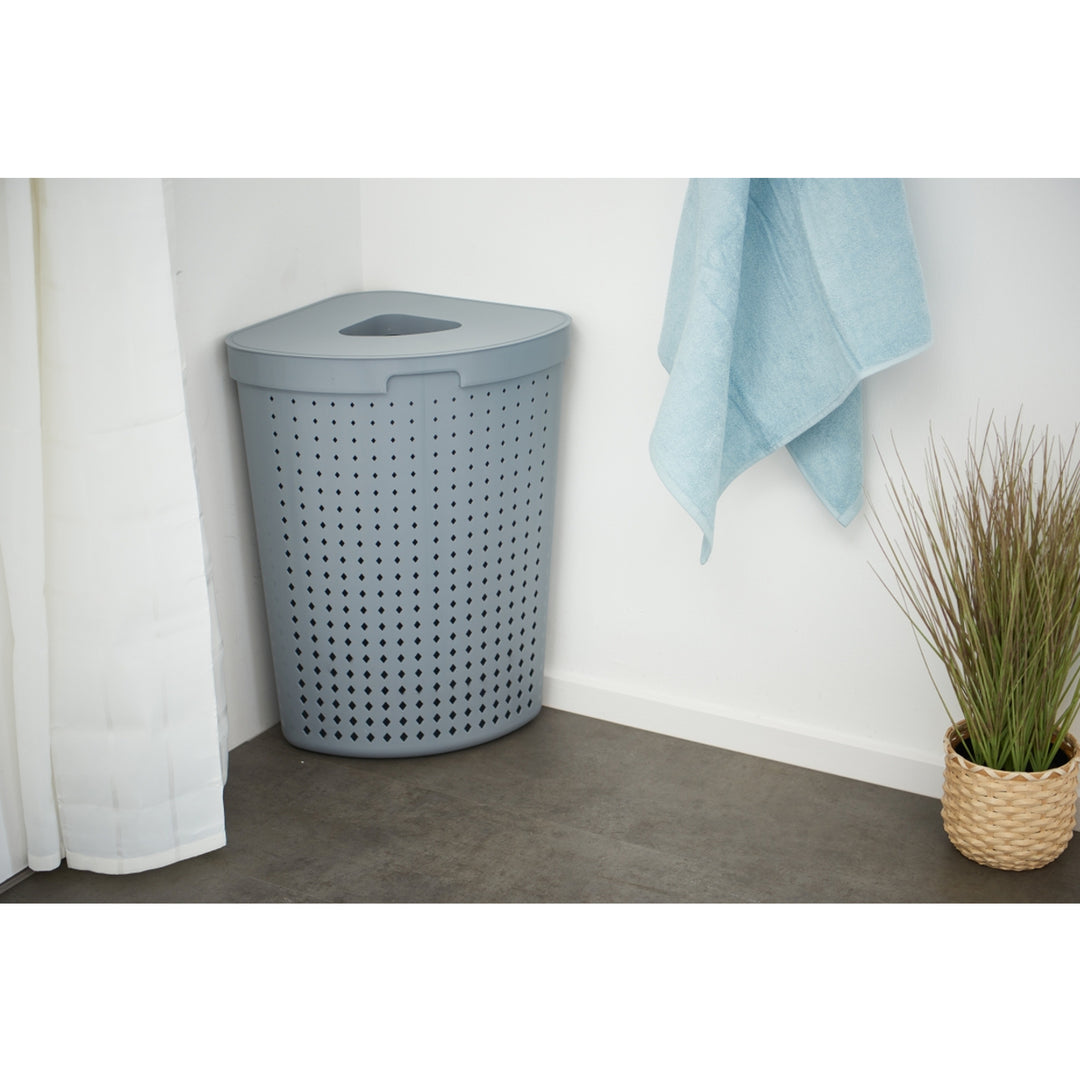 Panier à linge 62L gris Rangement Plast Team Seoul
