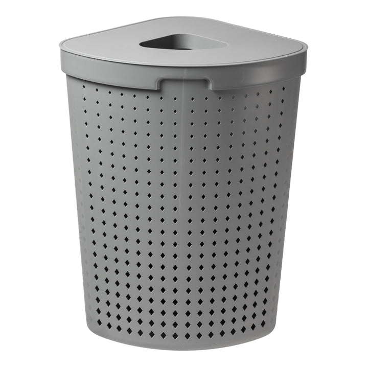 Panier à linge 62L gris Rangement Plast Team Seoul