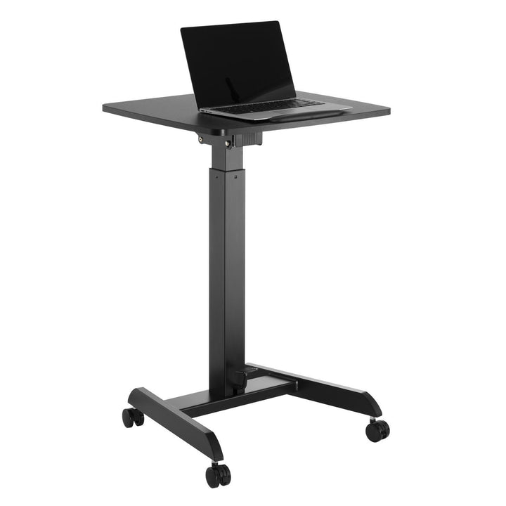 Table d'ordinateur portable réglable en hauteur avec roulettes Bureau assis-debout Réglable en hauteur jusqu'à max. 113cm Inclinable à 30 degrés Noir