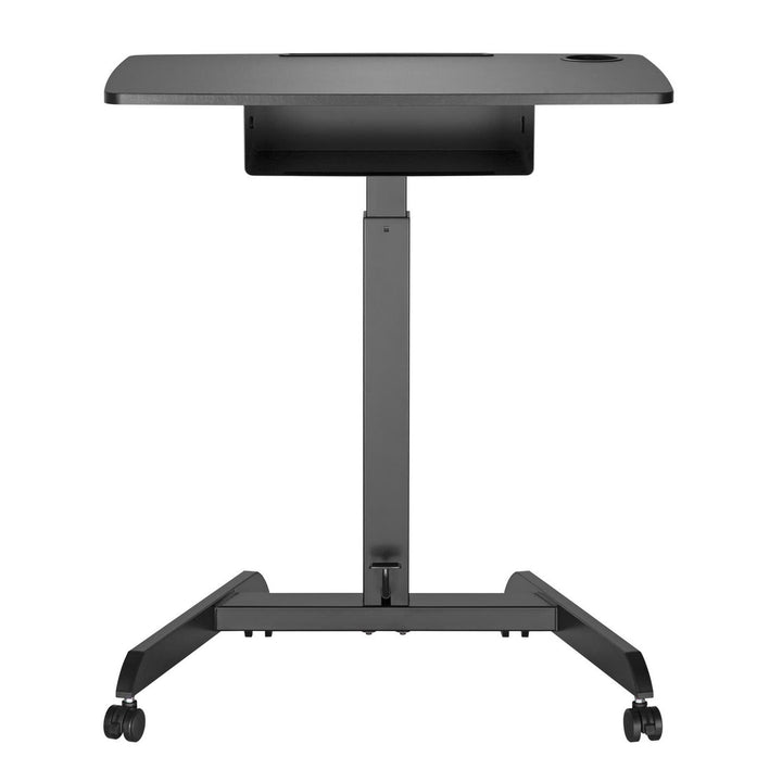 Table d'ordinateur portable à hauteur réglable avec roulettes et un tiroir Bureau assis-debout Réglable en hauteur jusqu'à 113cm max. 8kg (Noir)