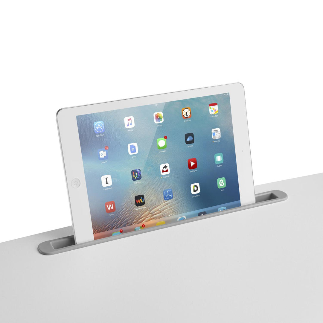Table d'ordinateur portable à hauteur réglable avec roulettes et un tiroir Bureau assis-debout Réglable en hauteur jusqu'à 113cm max. 8kg (Blanc)