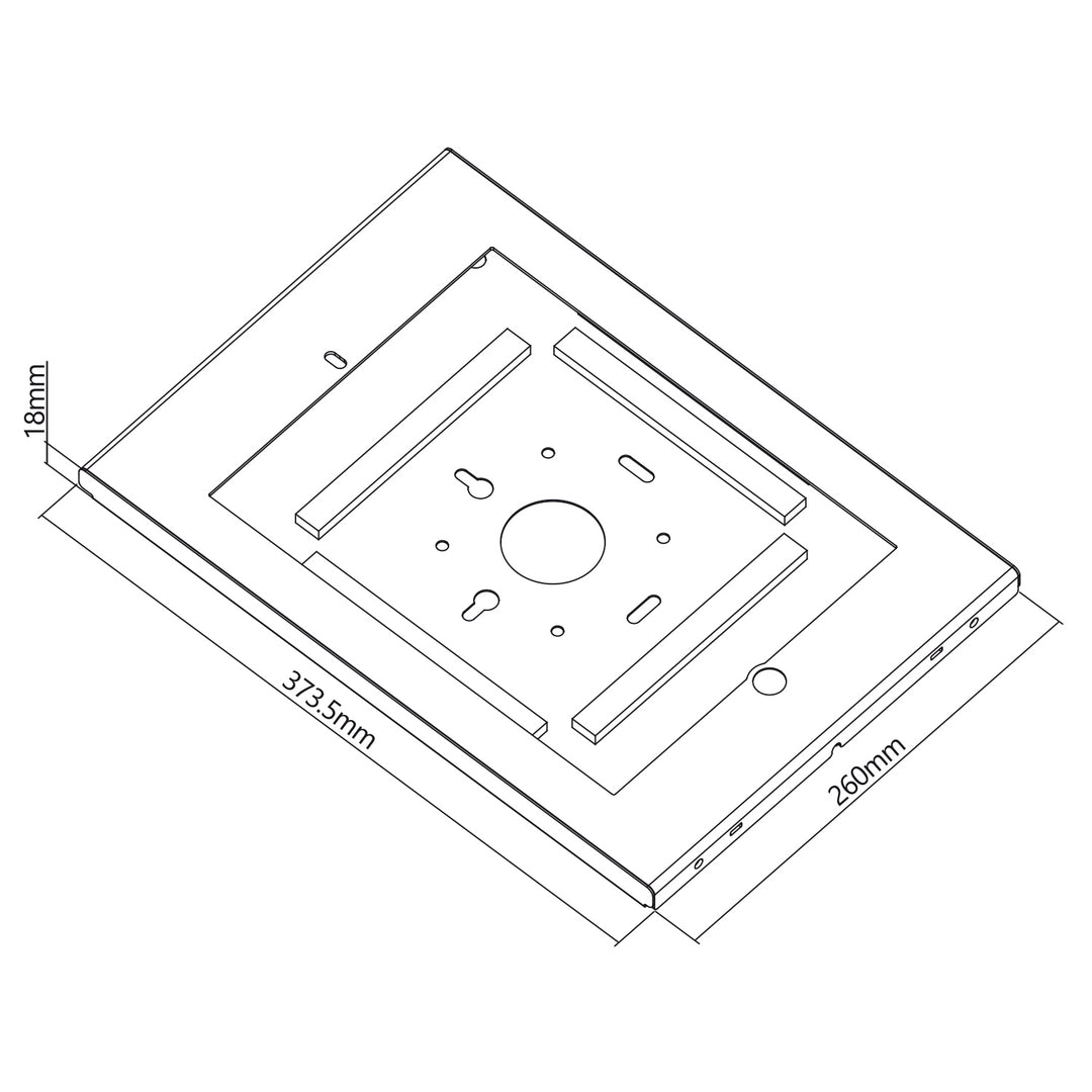 Maclean MC-907 Support mural pour tablette avec protection antivol universel Compatible avec iPad Pro 12.9" (Gen1/2) Montage VESA 75x75 (Blanc)