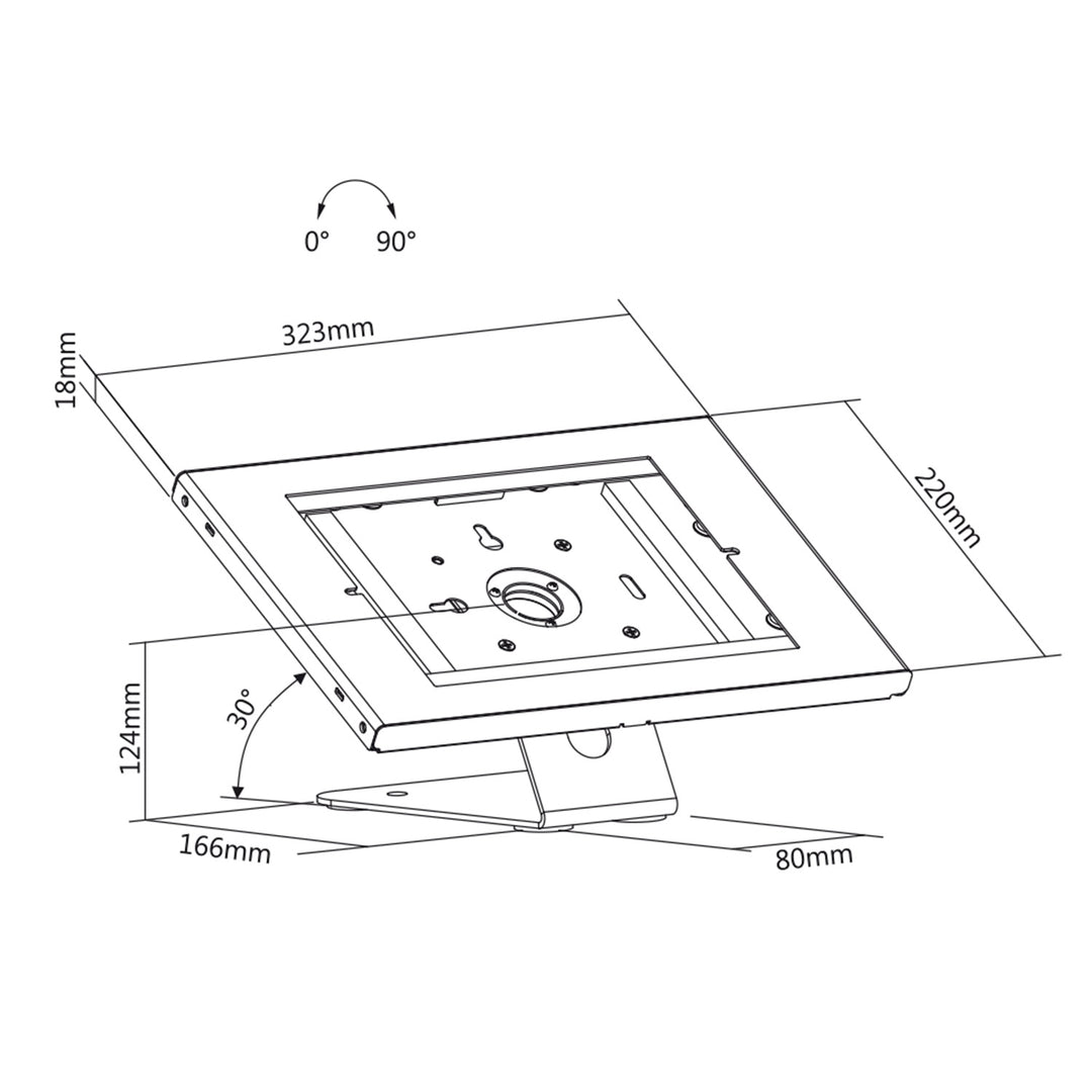 Maclean MC-909W Support de tablette antivol pour table et mur iPad Air Pro Samsung Galaxy Tab A (2019)