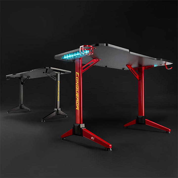 Bureau de jeu NanoRS noir et rouge 100kg max, 750mm de haut, rétro-éclairage LED RVB, RS701