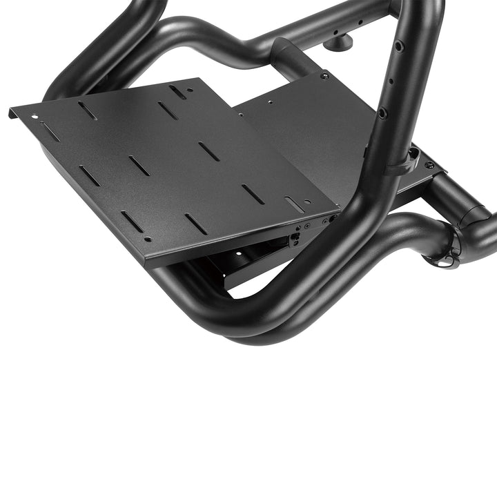 Simulateur de course Cockpit 3 en 1 Siège de jeu jusqu'à 130kg Support de levier de vitesse Support de volant Support TV jusqu'à 50" Max. Vesa 400x200 ...