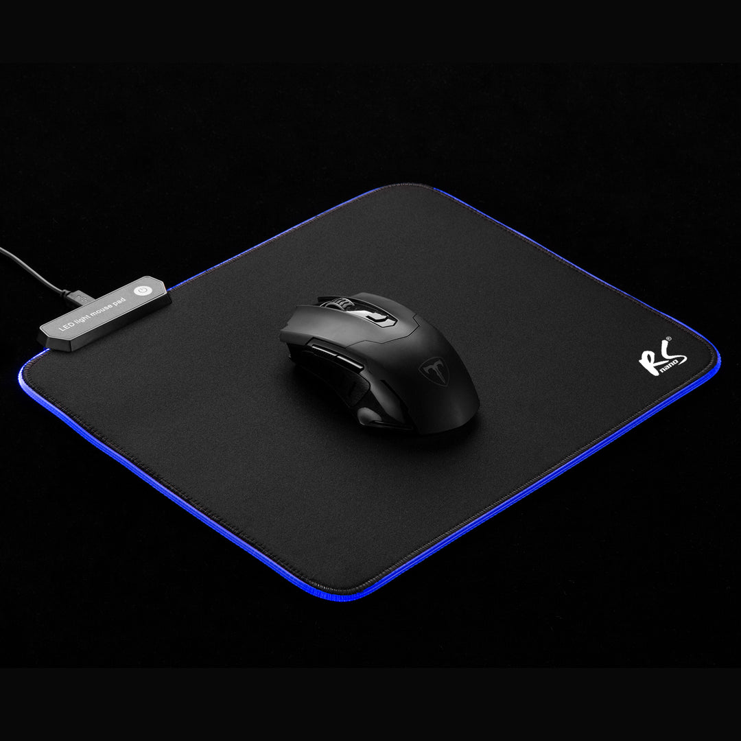 Tapis de souris de jeu avec éclairage LED RGB  antidérapant 30x25cm Nanos Rs