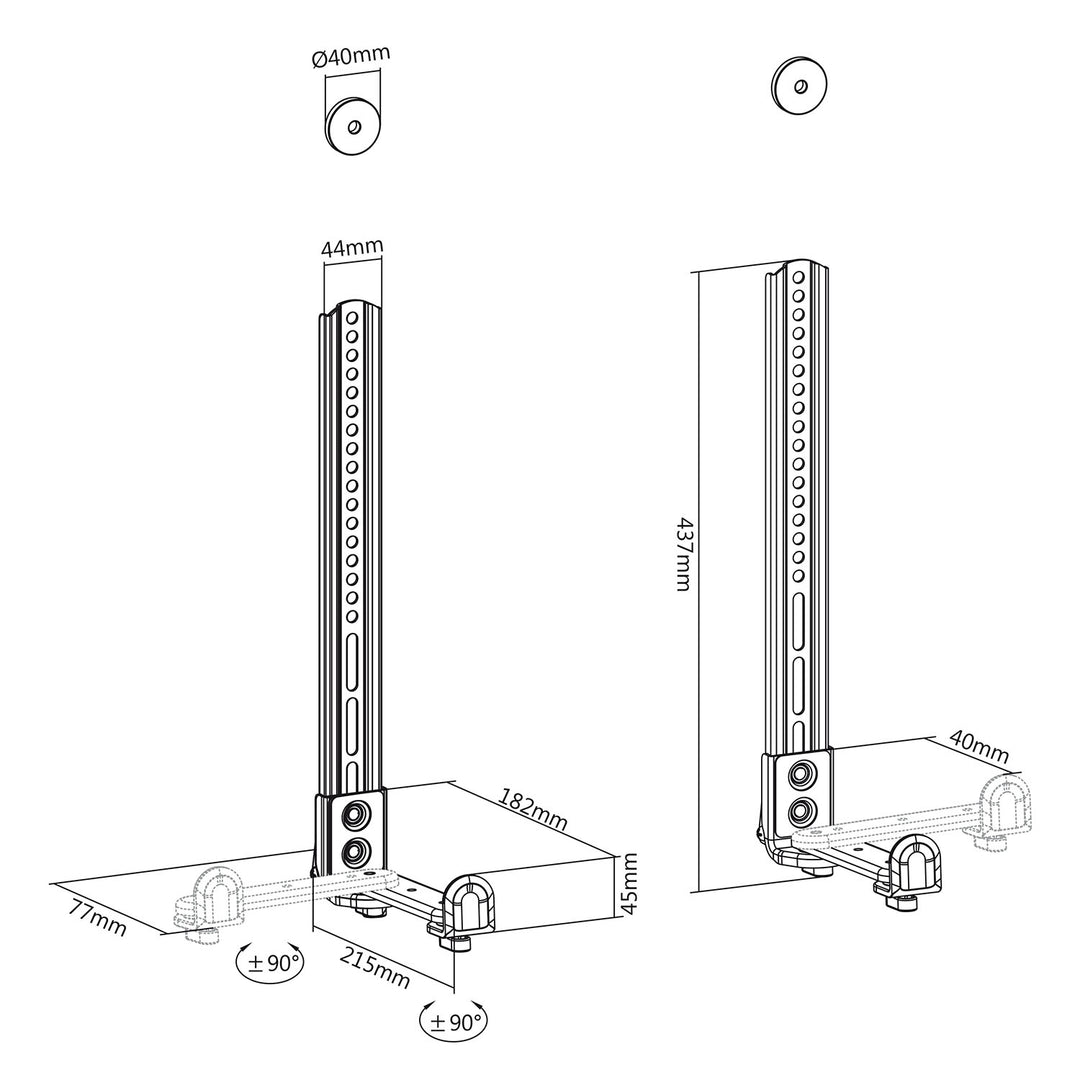 Support universel de barre de son jusqu'à 15kg Support de haut-parleur pour montage sous la TV