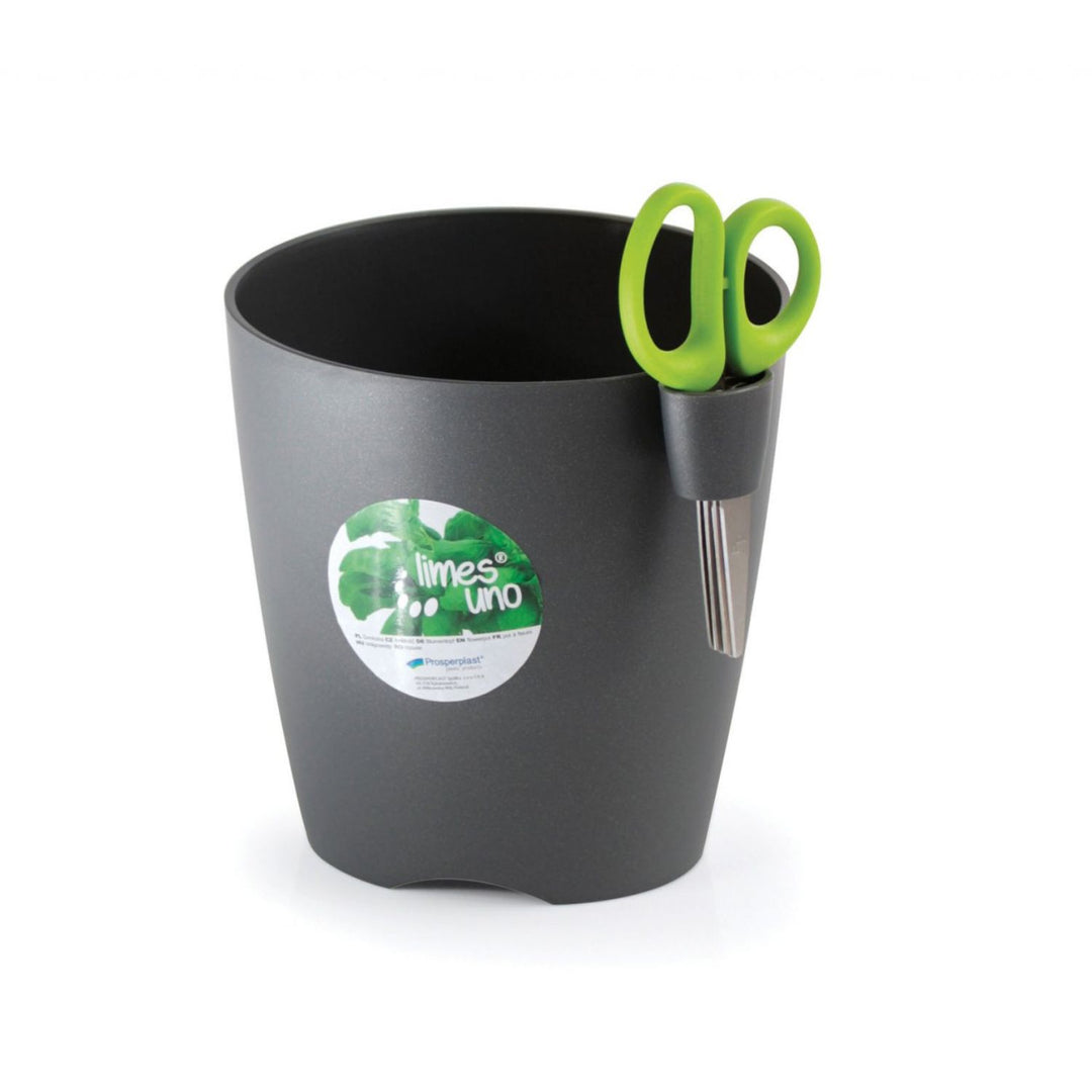 Pot pour herbes avec ciseaux Limes Uno Graphite DLU150-426U