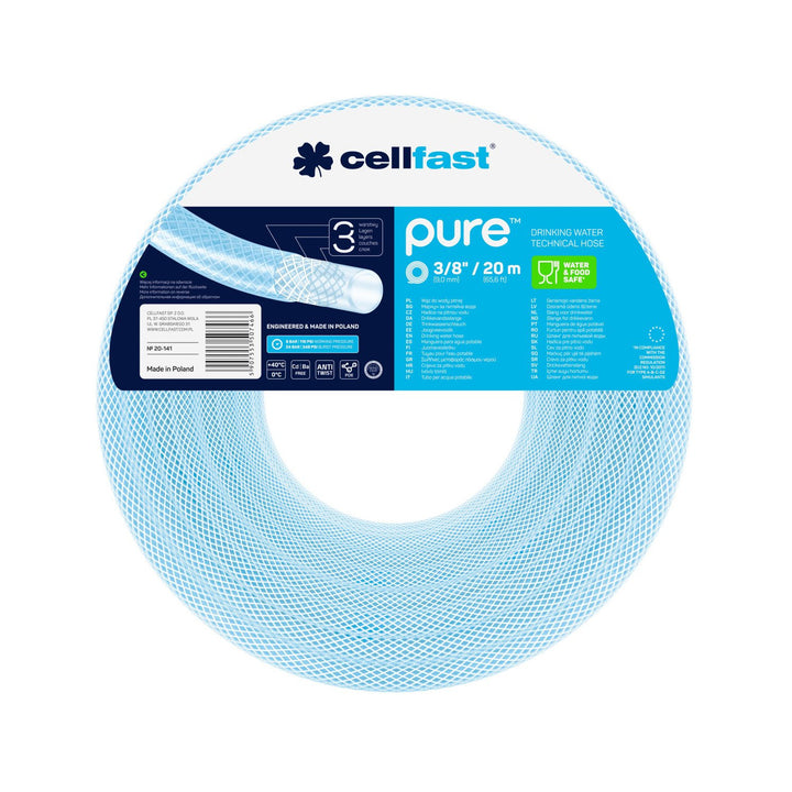 Tuyau pour l'eau potable  Cellfast Pure 9 mm x 2,2 mm 20 m