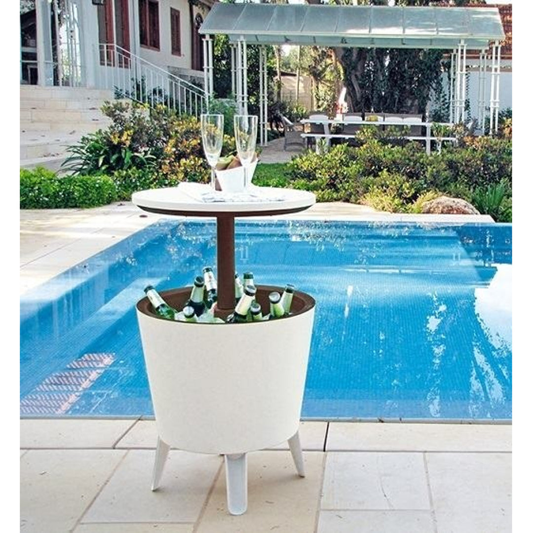 Table Bar de jardin Keter Cool Bar 3 en 1 réfrigérateur marron crème