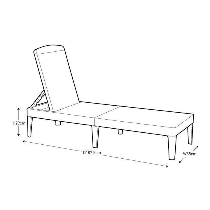 Chaise longue de jardin réglable Jaipur Sun Lounger graphite