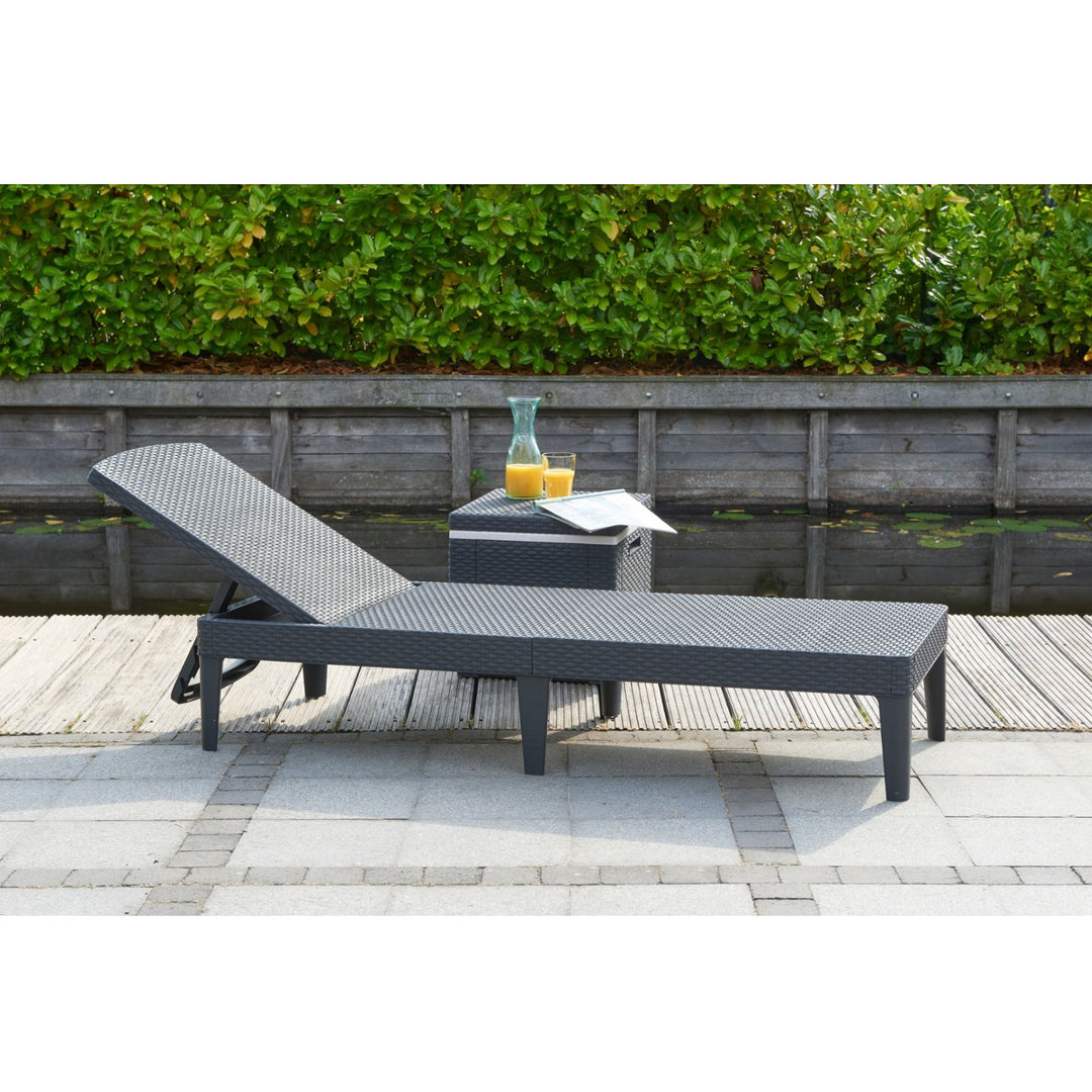 Chaise longue de jardin réglable Jaipur Sun Lounger graphite