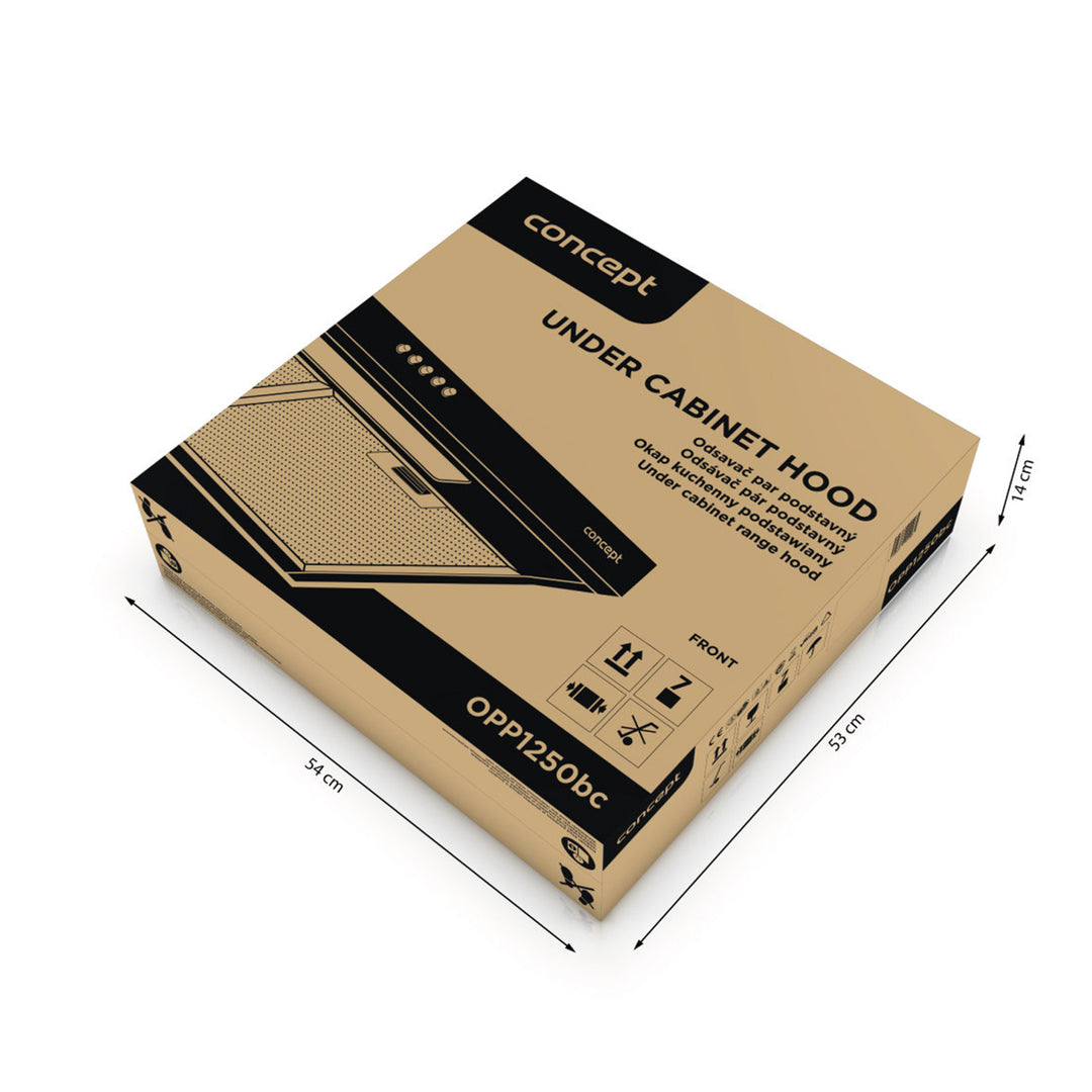 Hotte sous meuble 50cm Concept OPP1250bc ultra slim 82mm noir