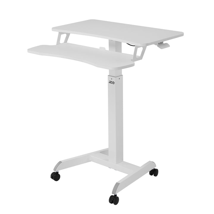 Poste de travail mobile avec réglage en hauteur et double plate-forme Ergo Office, pour le travail debout, blanc max. 8kg, hauteur max. 1200mm, ER-444 W