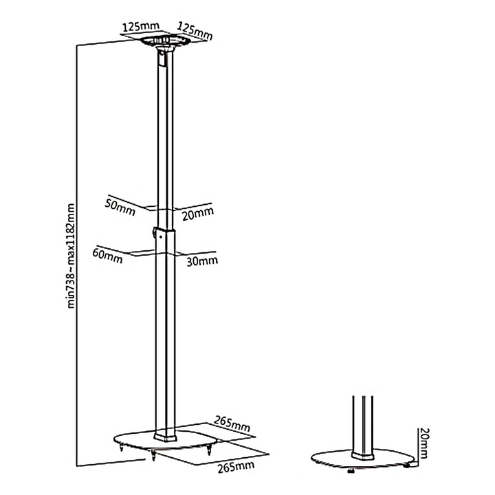 Maclean MC-940 Support Pied pour haut-parleur compatible avec Sonos® One Sonos® One SL max. 10kg,