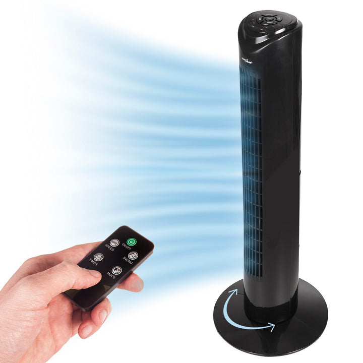 Green Blue GB645 Ventilateur colonne avec télécommande 3 modes 3 vitesses oscillation 80° 45W Minuterie Hauteur 82 cm