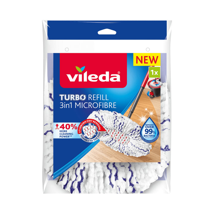 Insert de vadrouille rotatif en microfibre Vileda Turbo 3en1