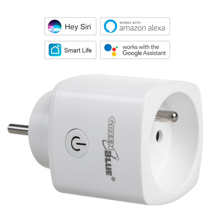 Prise connectée GreenBlue WiFi, Android/iOS/Alexa/Google Home, consommation électrique, minuterie, max. Énergie, minuterie, max 3680W, type E, GB720 E