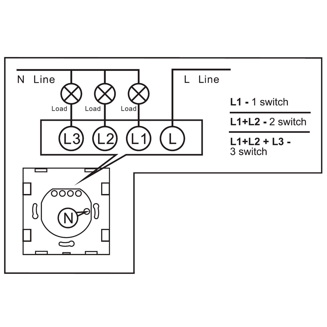 Maclean MCE715W Interrupteur à contact  simple, SMART, Tuya APP, verre, blanc avec éclairage par bouton rond, 86x86mm,