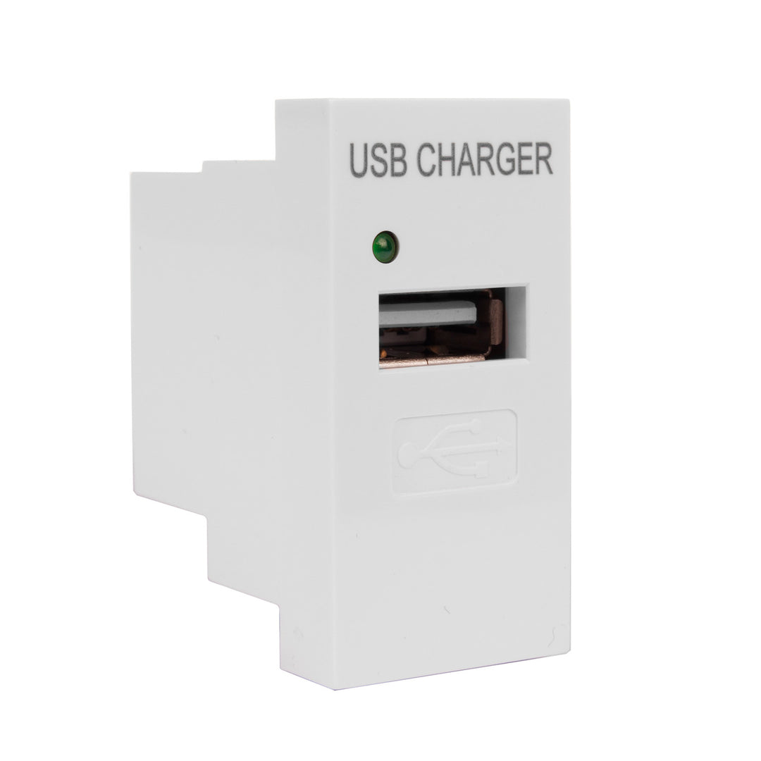 Maclean Prise USB avec chargeur, simple, 1A, blanc, MCE727W