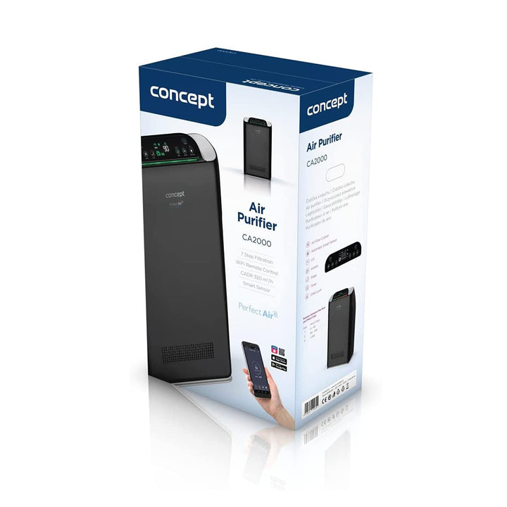 Purificateur d'air Concept Smart Perfect CA2000 320m3/h Filtration à 7 niveaux HEPA-13 app mobile
