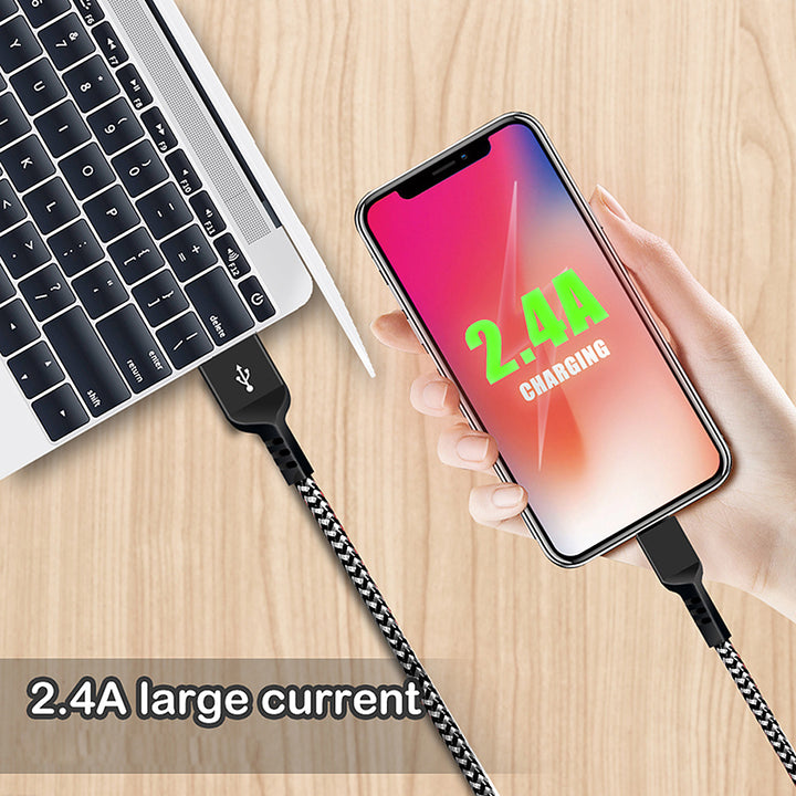 Câble micro USB Maclean, Support Fast Charge 2.4A, Transfert de données, 5V/2.4A, Noir, Longueur 2m, MCE483