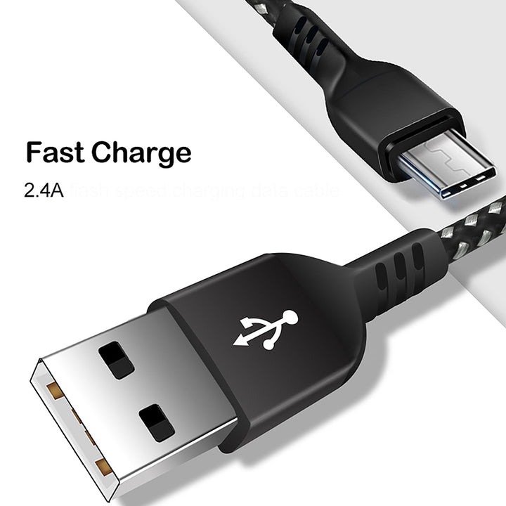 Câble micro USB Maclean, Support Fast Charge 2.4A, Transfert de données, 5V/2.4A, Noir, Longueur 2m, MCE483