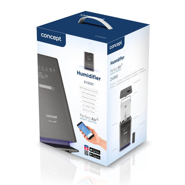 CONCEPT ZV2021 Humidificateur Perfect Air Wifi Remote Aromatherapy Timer UV UVC LED Display