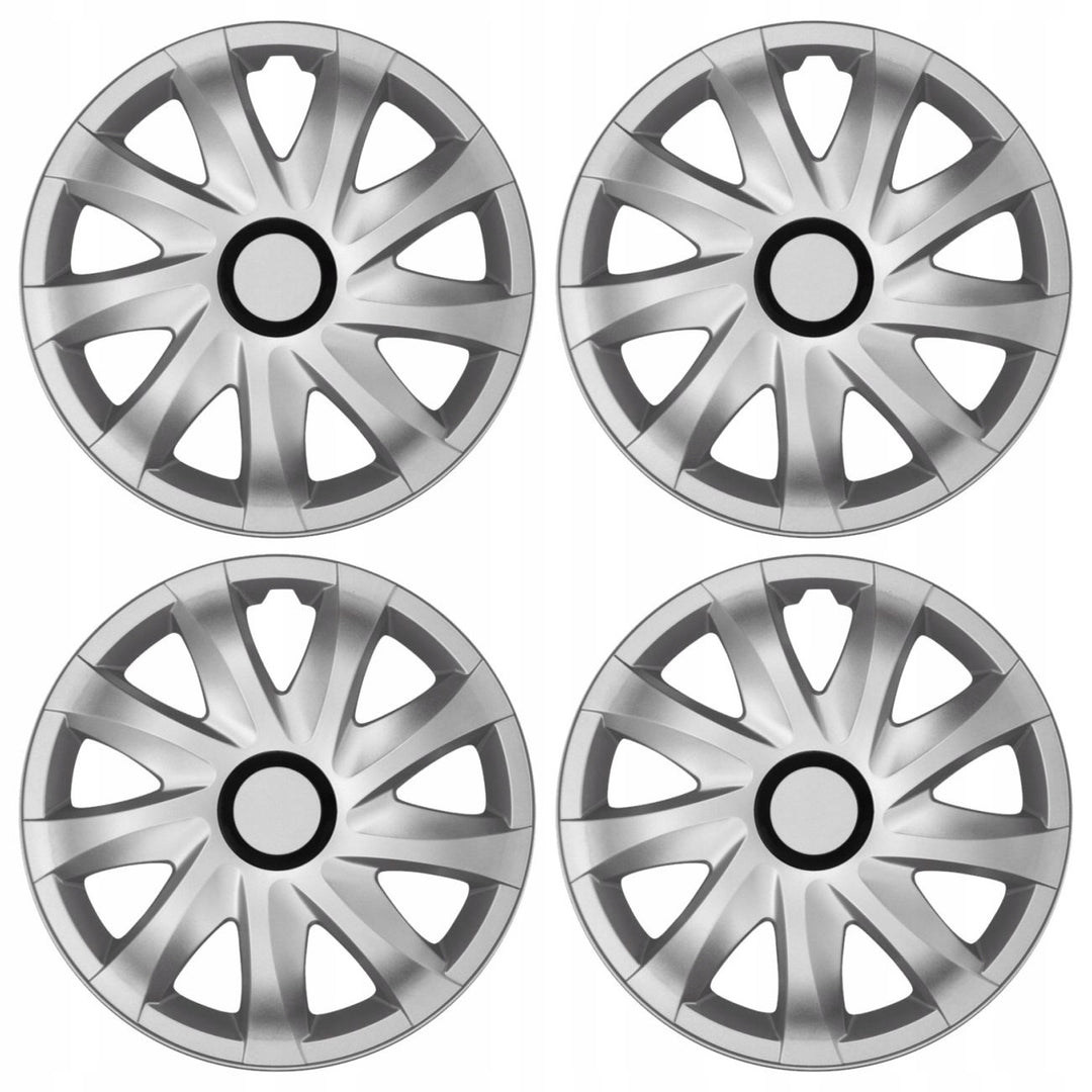 Enjoliveurs de roue - set complet de 4 pièces - NRM Kando - argent - 15"