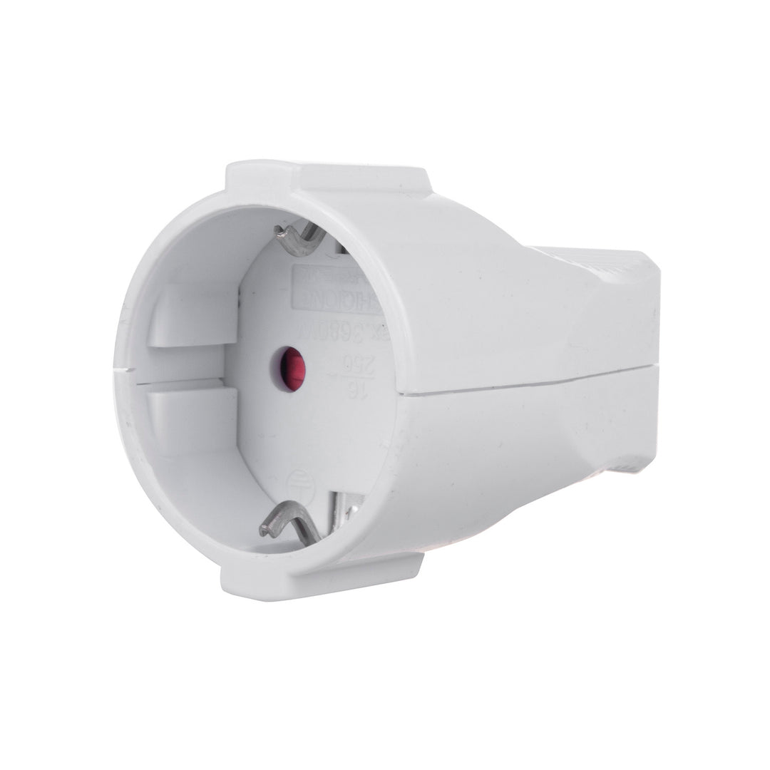 Maclean MCE332 Prise de courant de sécurité type F Prise de courant de sécurité avec mise à la terre Plastique Max 3680W 16A 250V Blanc