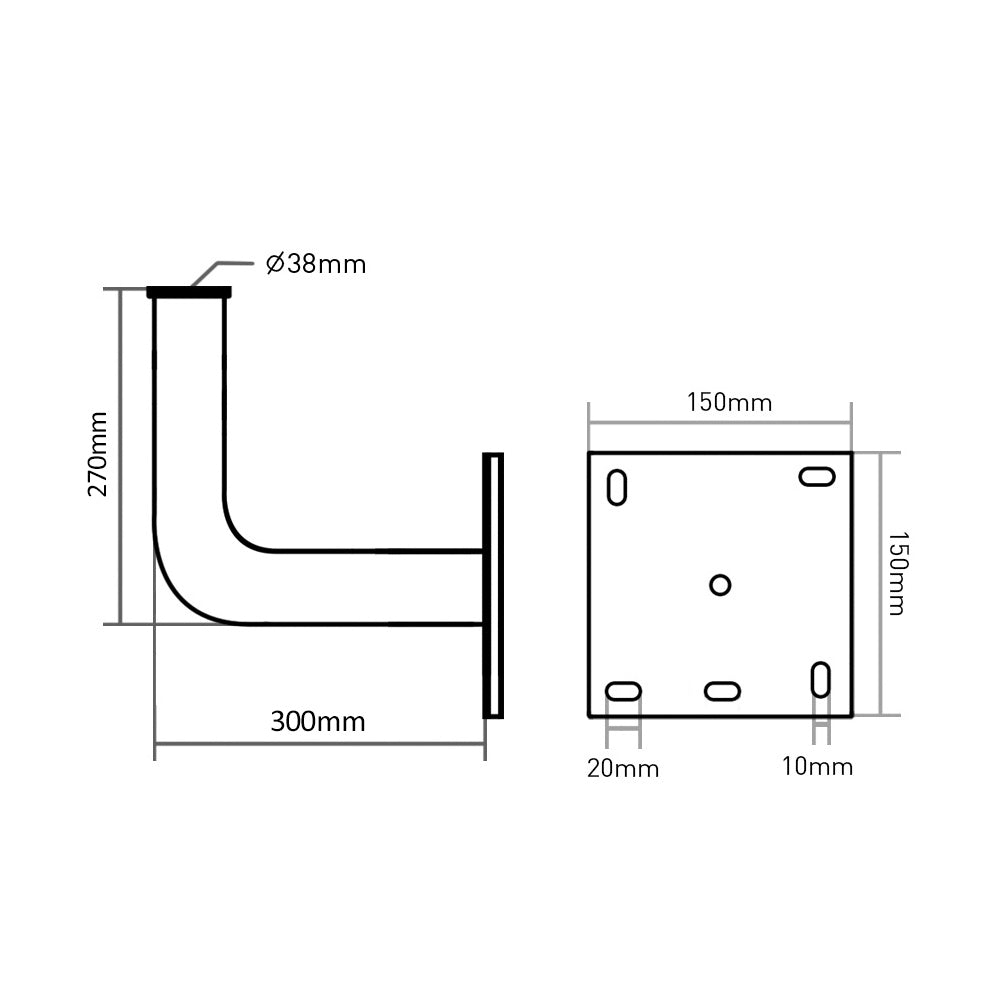 Support pour antenne satellite Maclean, balcon, avant, 30cm, MCTV-924