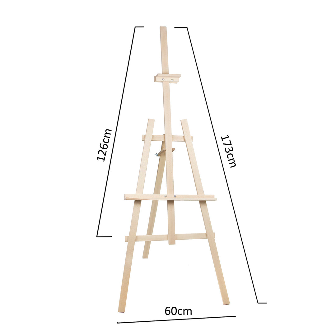 chevalet de peinture avec réglage en hauteur, bois de hêtre stable, bois naturel écologique, pour adultes et enfants, professionnel