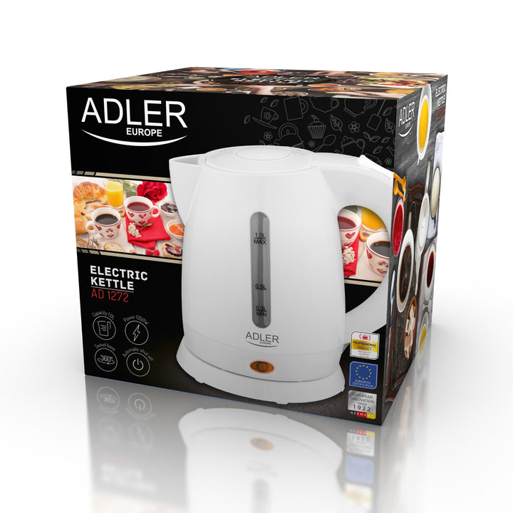 Bouilloire en plastique 1.0L 1600W Adler AD 1272 blanc