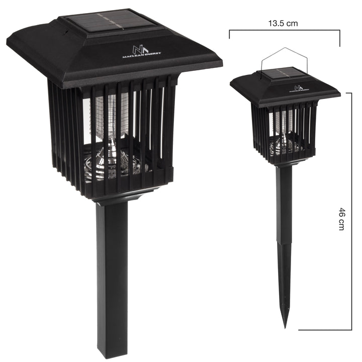 Maclean Solar LED Insecticide Light, IP44, LED/UV, 2*AA Ni-MH 200 mAh batterie, solaire 2V DC MCE448