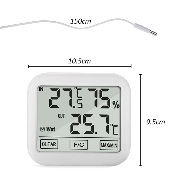 Station météo GreenBlue avec sonde extérieure de 1,5m, longueur de câble 1,5m, batterie 2xAA, GB381