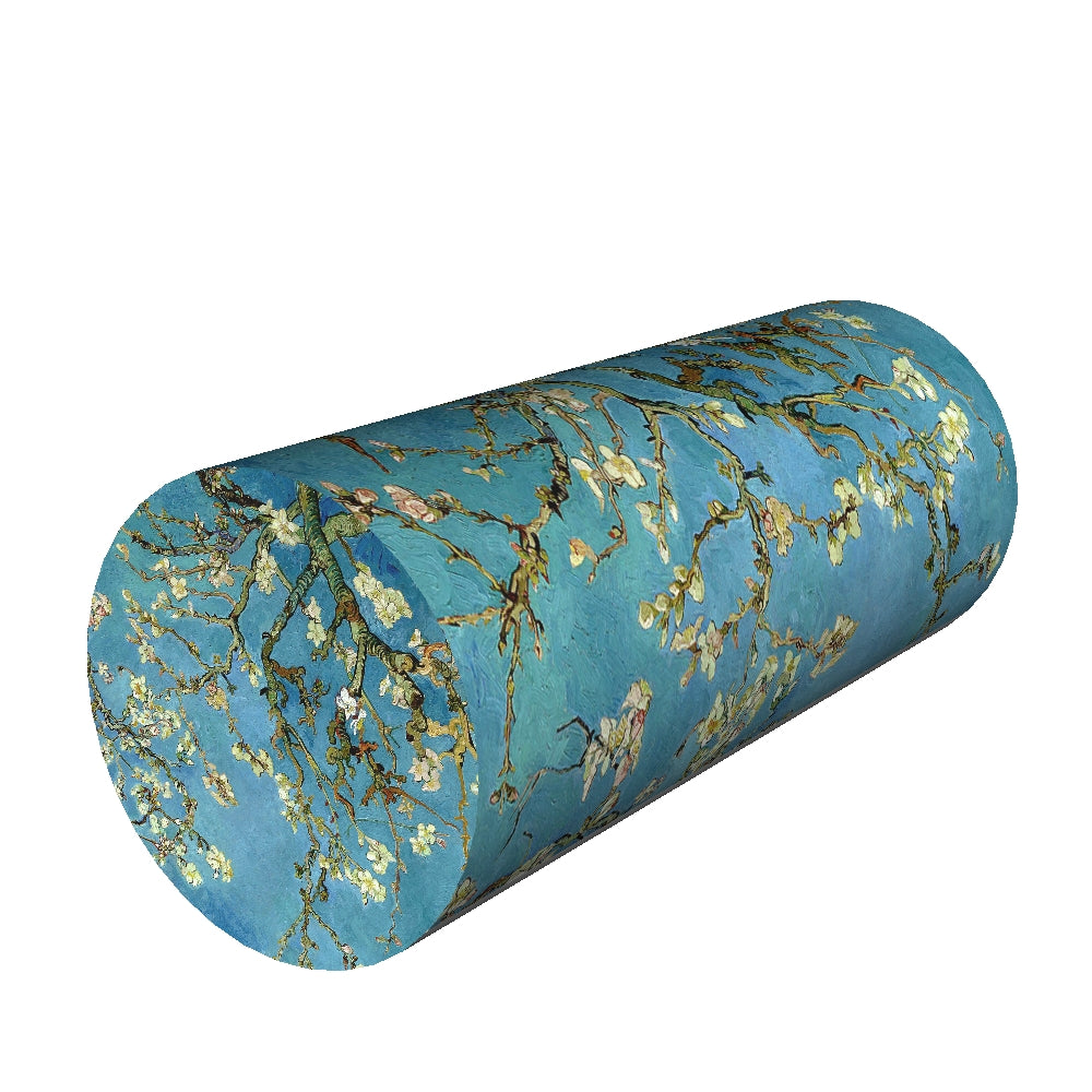 Coussin rouleau sous la nuque et des lombaires Bertoni 40x15cm mousse thermoactive Almond