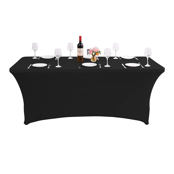 GreenBlue GB372 nappe élastique couverture de table de restauration noir 180x75x75 cm spandex