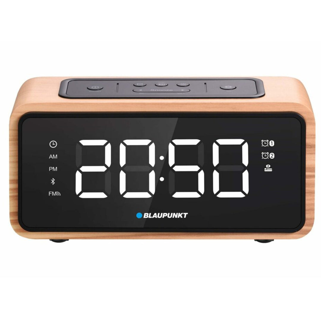 Radio-réveil FM Bluetooth 60 présélections écran LED Horloge avec double alarme et fonction snooze