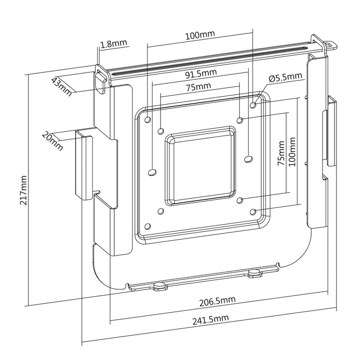 Maclean MC-473 Support compatible avec MAC Mini après 2014 VESA 75X75/100X100