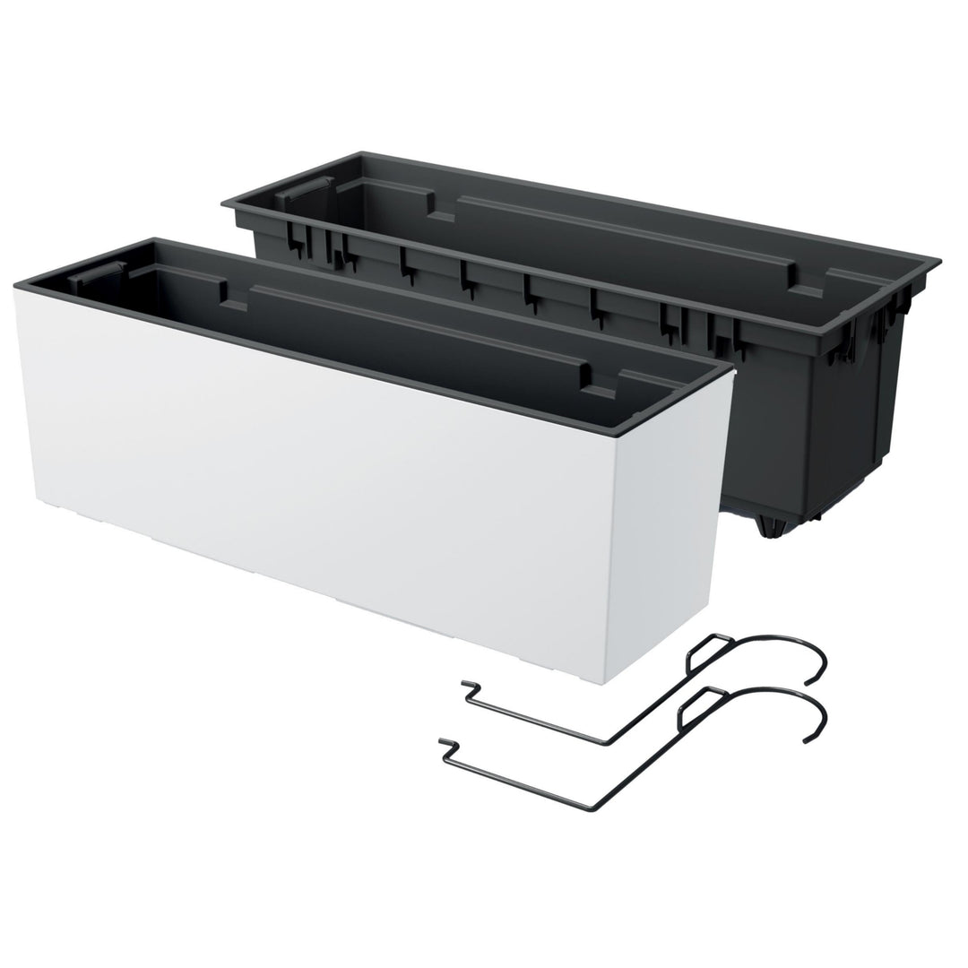 Bac à fleurs avec crochets et insert Prosperplast Urbi Case W mat - blanc